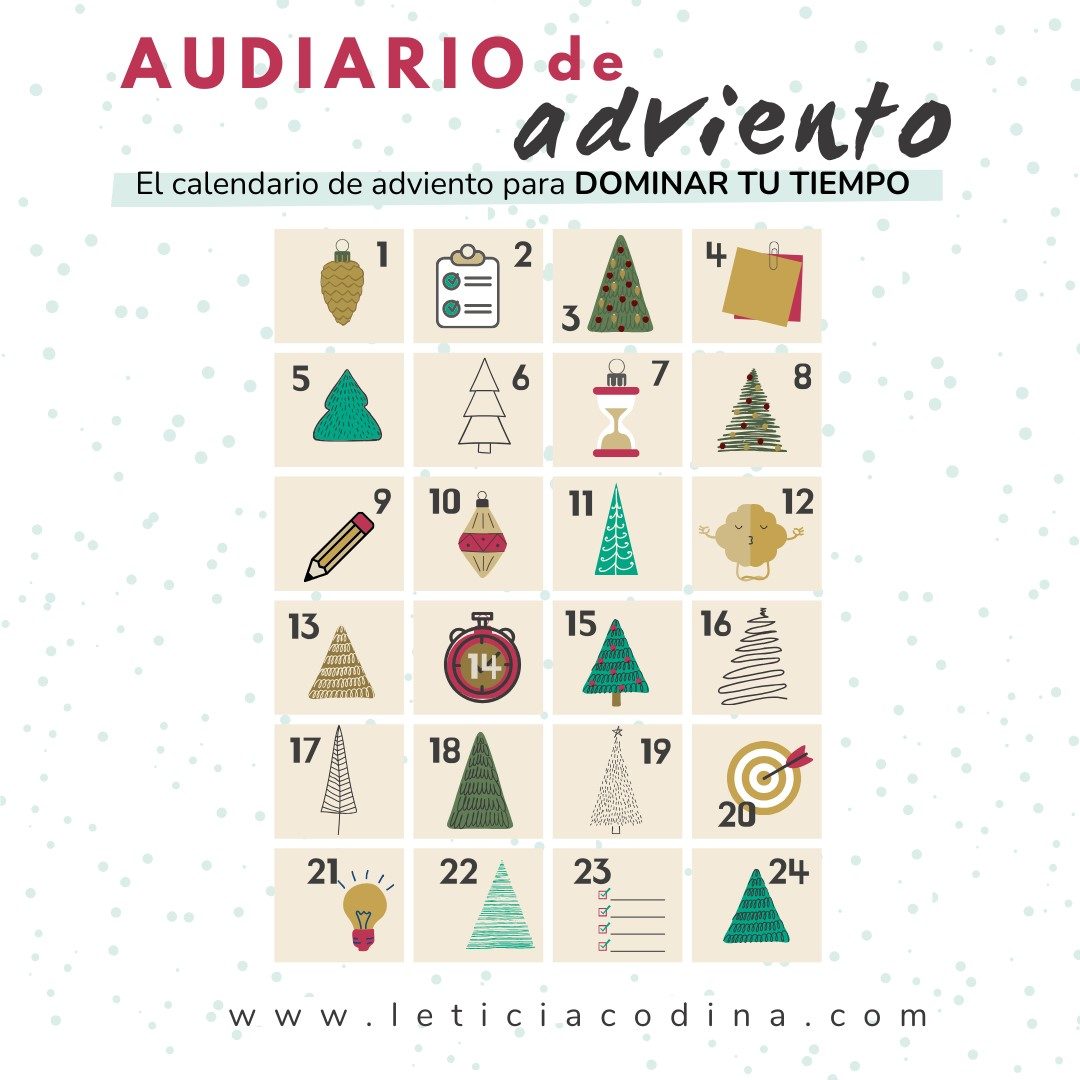 Calendario de Adviento Leticia Codina Coaching Gestión del Tiempo
